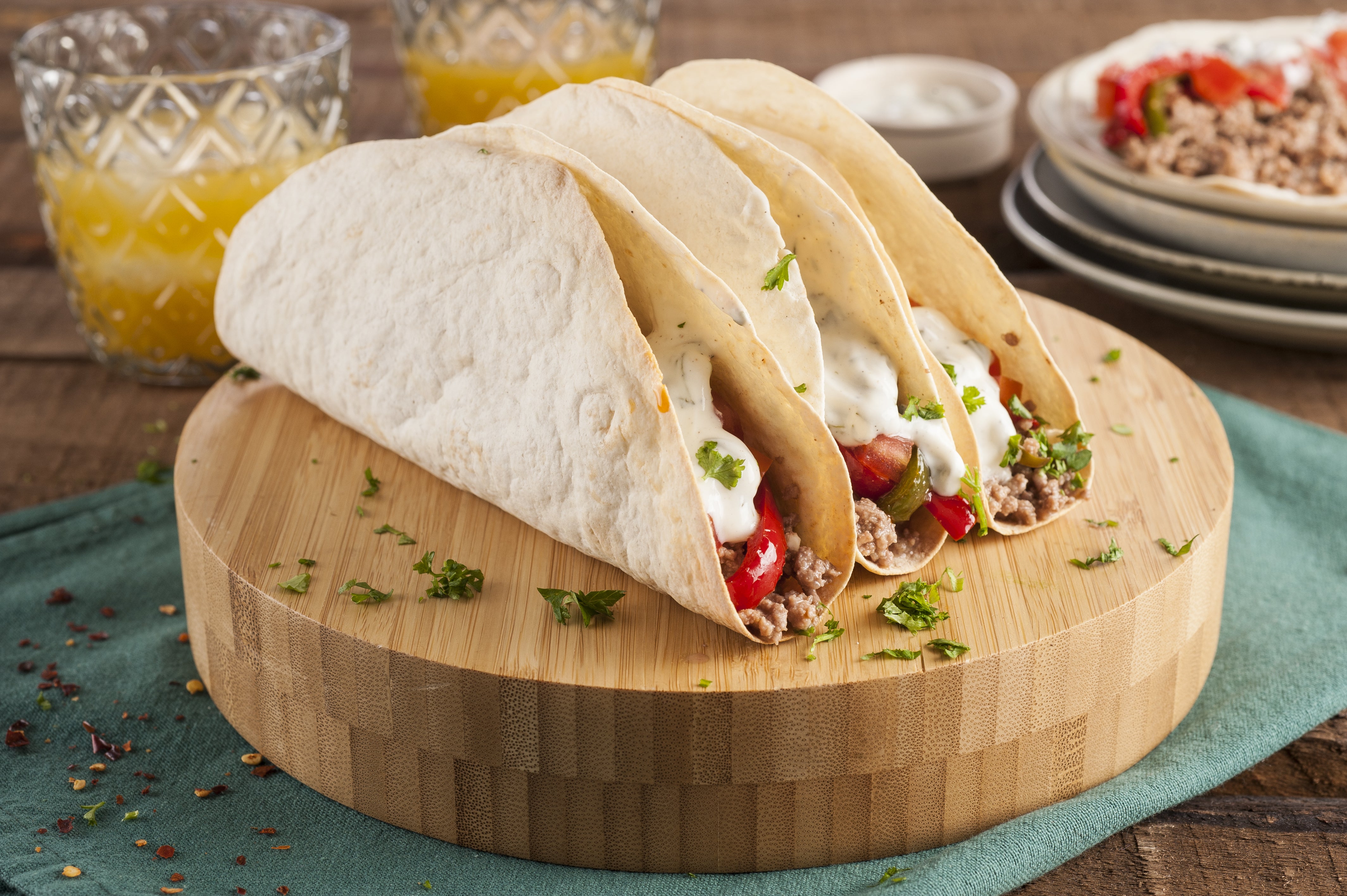 Tacos de carne saltada
