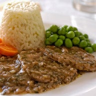 Peceto al vino con Verduras y Arroz