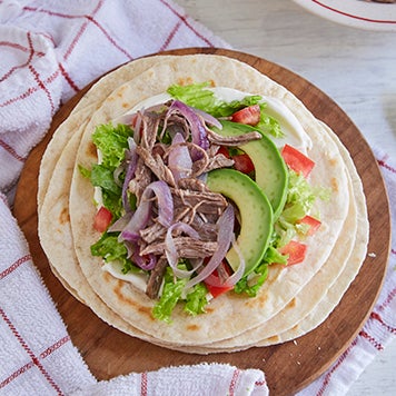 Fajitas con Carne Desmechada