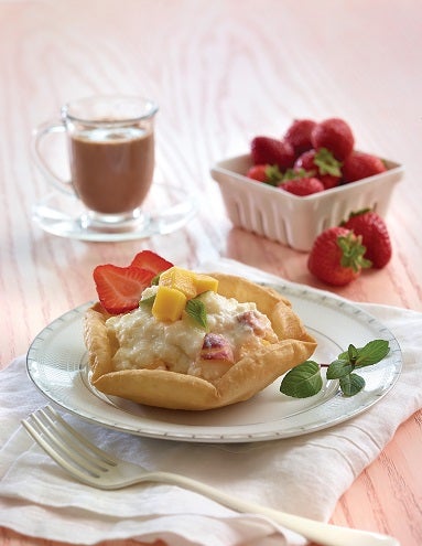 Canastitas de requesón y frutas