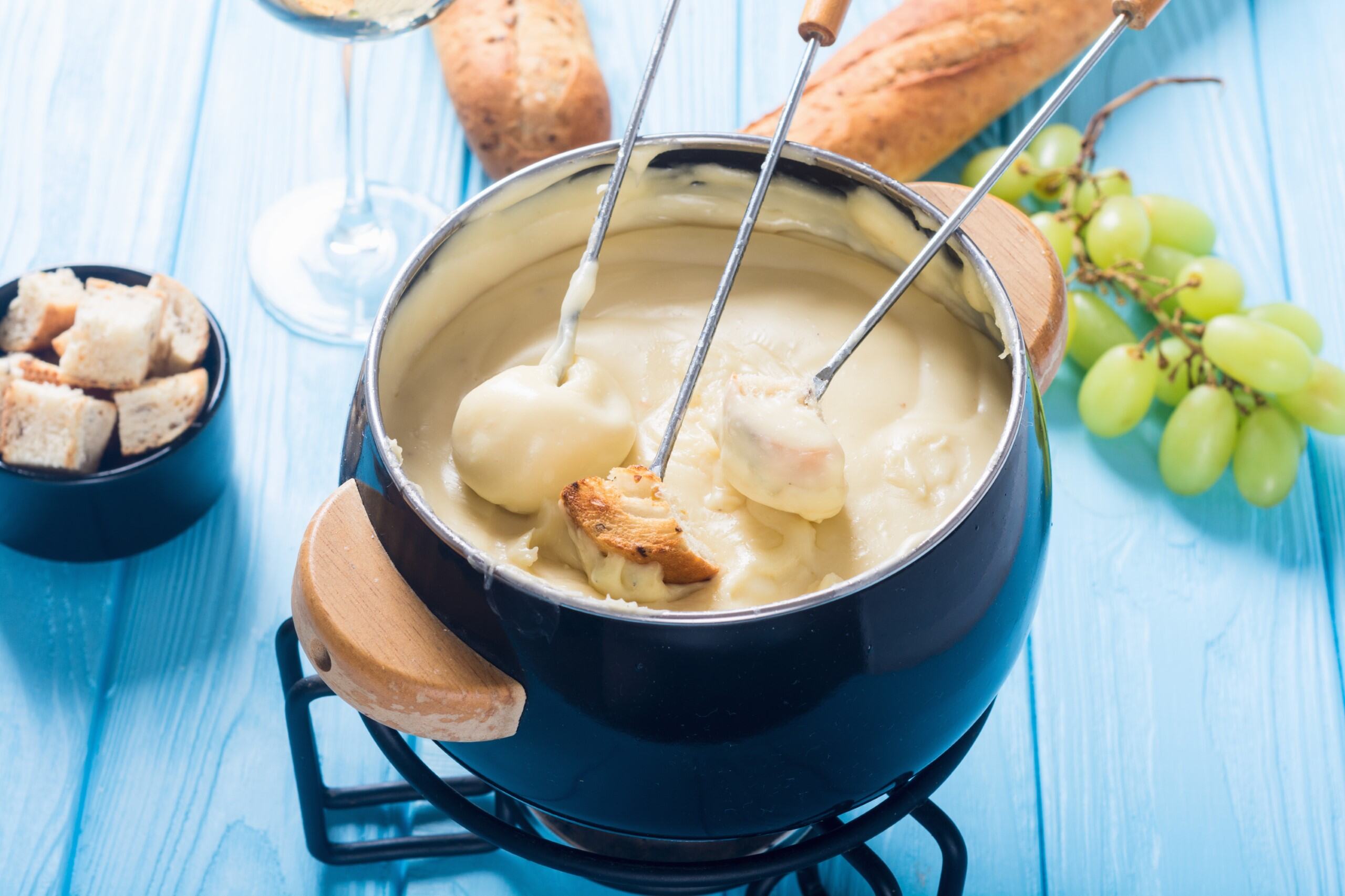 Receta de fondue de queso sin lactosa y sin gluten