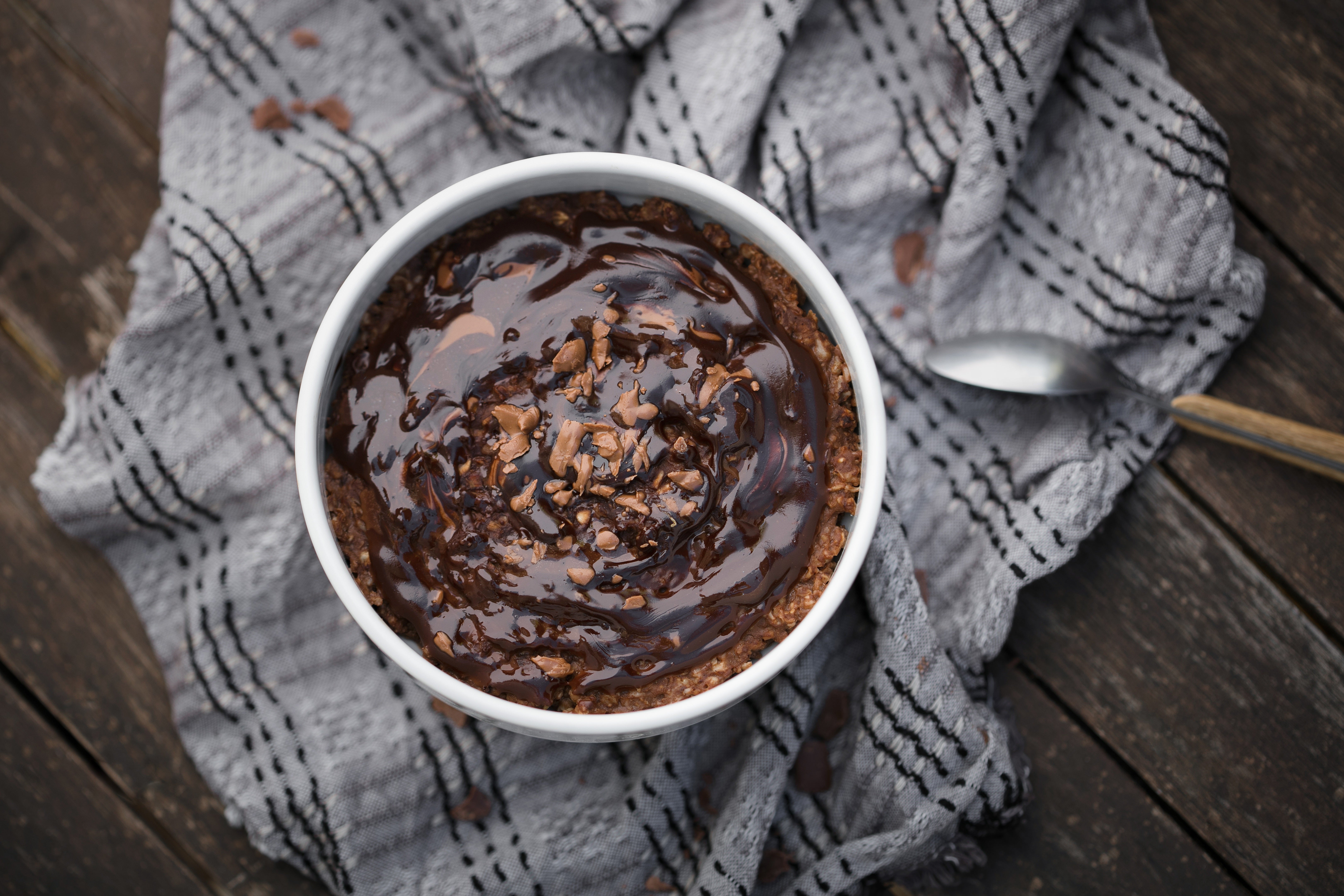 Avena Nestlé horneada con chocolate y bananas