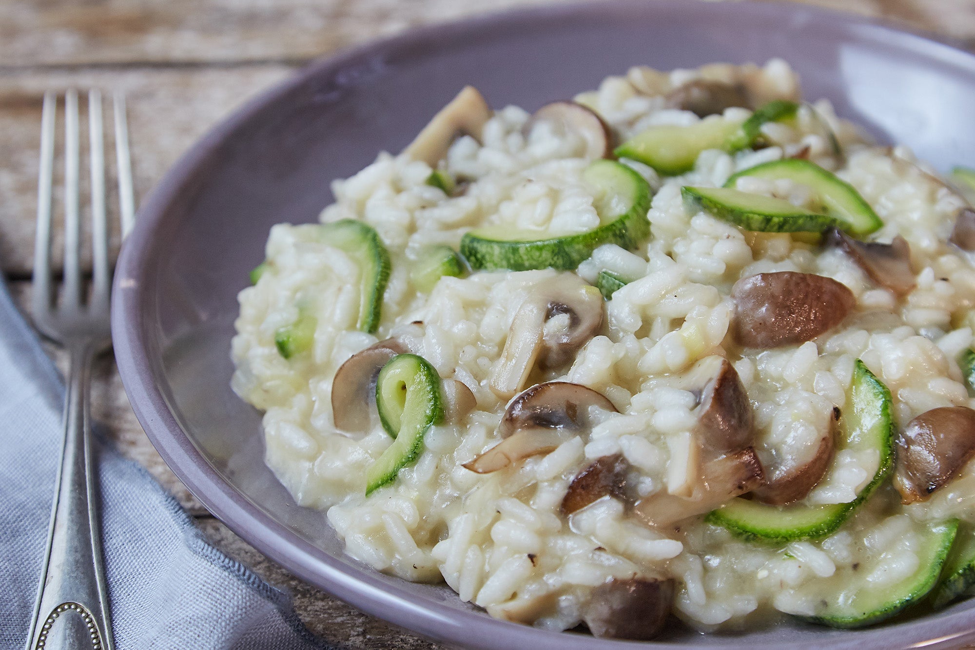 Risotto de Champiñones y zuchini