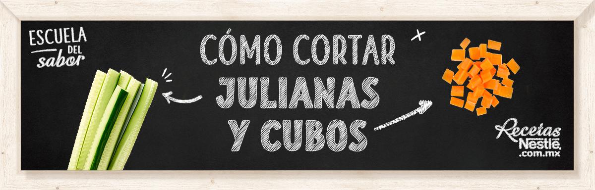 Cómo cortar julianas y cubos 