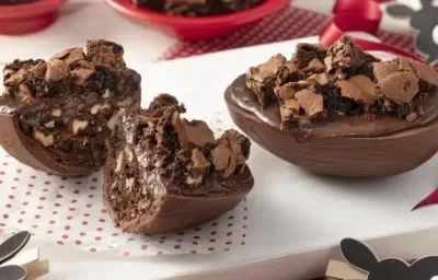 huevos de pascua rellenos de brownie y brigadeiro