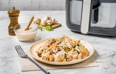 Pollo con champiñones en freidora de aire Maggi