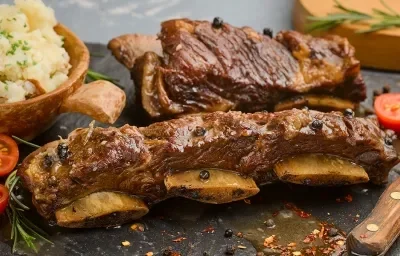 Asado de tira con cebolla Asado de tira con cebolla